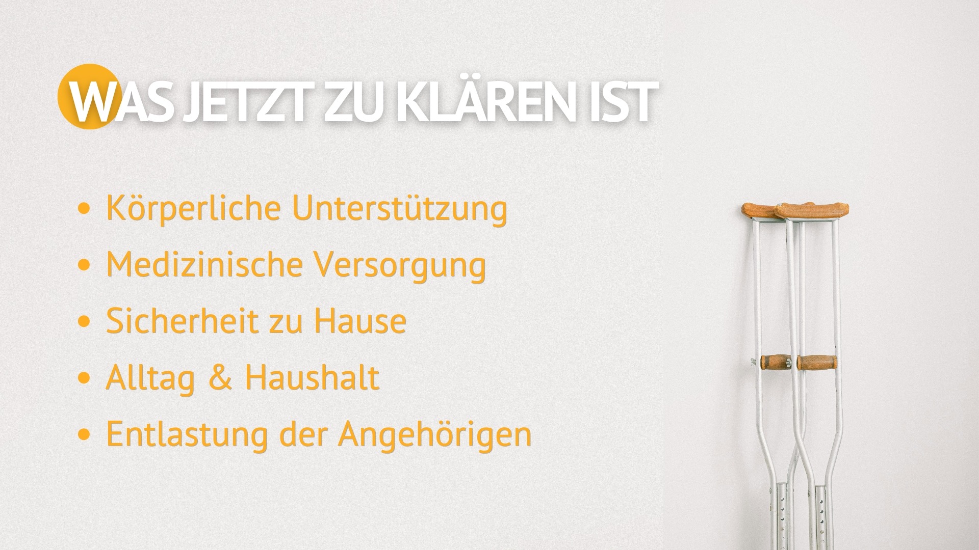 Checkliste: plötzlich Pflegefall was tun – fünf Punkte zur ersten Orientierung für Angehörige.